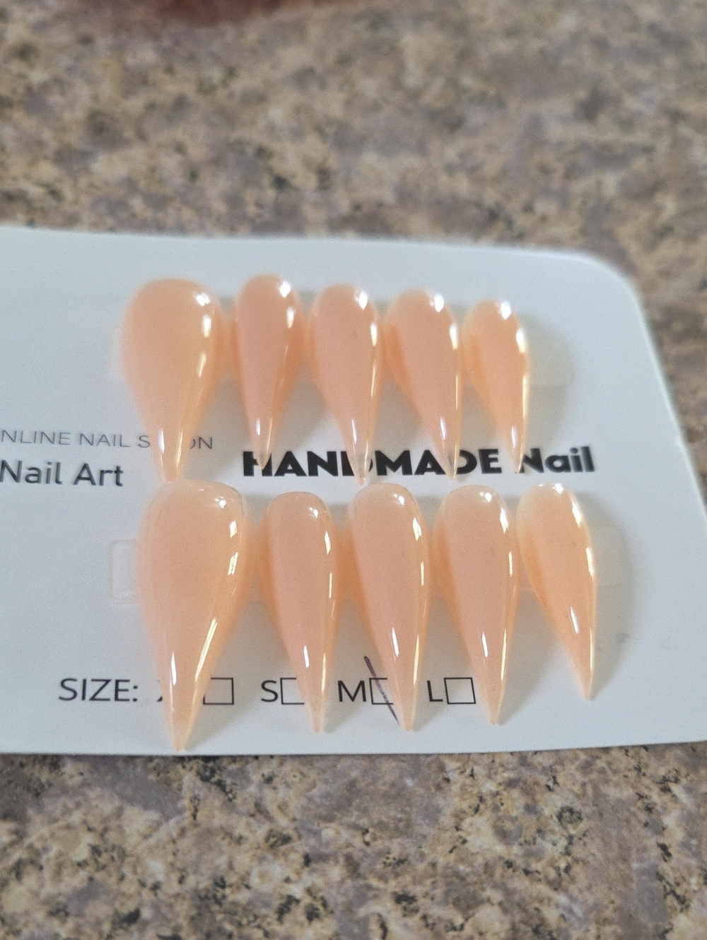 Handmade Nude Claw Press-On Nails - Vampire / Monster / Halloween Set